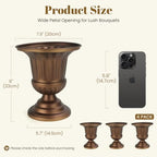 Antique Vases Urn Planters, Vintage Metal Flower Pots for Outdoor Plants - Image 5
