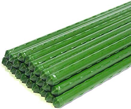 Growsun 6ft 50 Pack Tomato Stakes Plant Stake Supports Garden Fences Trellis Metal Plastic Coated Plant Cage Supports Climbing by Growsun