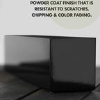 DR&Co Modern Black Trough Rectangular Planter, 16“ Metal Window Planter Box for Succulent, Small Rectangle Box for Desk or Windowsill, Stainless Steel, Great Gift Ideas for Women Men - Image 3