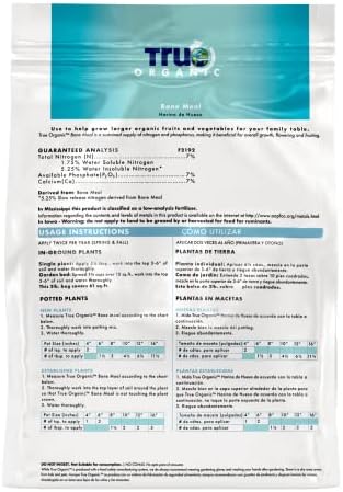 True Organic Bone Meal – Organic Fertilizer for Growth, Flowering, and Fruit Production – 3lb Bag Covers 61 Sq. Ft. (Pack of 6) - Image 5