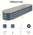 Galvanized Raised Garden Bed 2 PCS, 8x2x1ft Metal Planter Box Grey - Image 5