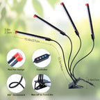 4‑Head Full Spectrum Clip‑On Grow Lights for Indoor Plants - Image 6