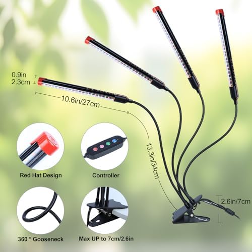 4‑Head Full Spectrum Clip‑On Grow Lights for Indoor Plants - Image 6