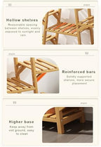 8-Tier Bamboo Plant Stand, Stylish Black Multi-Plant Holder - Indoor/Outdoor Flower Shelf Ladder Organizer for Living Room, Balcony, Garden Display - Image 7