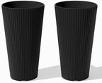 Veradek Demi Series Tall Planter - Tall Tapered Outdoor Planter with Shelf by VeradekOutdoor