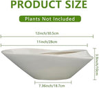 Bonsai Planter Pot - 12 Inch Ceramic Plant Pot for Indoor Plants Outdoor Decorative Flower Pot Succulent Planter with Drainage Hole Gray - Image 3