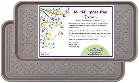 Multi-Purpose Tray in Decorator Colors - 30” L x 15” W x 1.20” H (Slate Gray Set of 2) by SassiLeaf