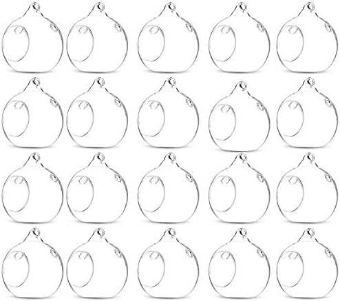 80MM Hanging Tealight Holder Glass Globes Terrarium Wedding Candle Holder Candlestick (18 Pcs/Set) by EssenceLiving