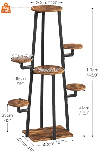 HOOBRO Plant Stand Indoor with Grow Lights, 7-Tier 47.2" Plant Shelf - Image 3