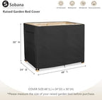 Outdoor Raised Garden Bed Winter Cover with Transparent PVC Top Window,Waterproof Heavy Duty Covers with Split Zipper for 48 x 24 x 30 inch Elevated Wood Planter Box Stand(Black,Cover only) - Image 2