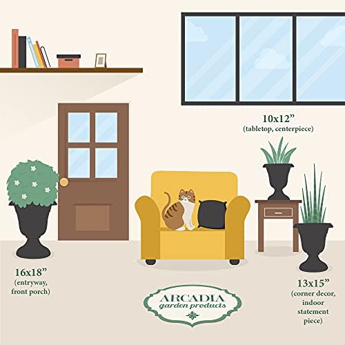 Arcadia Garden Products PL00CW Classic Traditional Plastic Urn Planter Indoor/Outdoor, 16" x 18", White Wash - Image 7