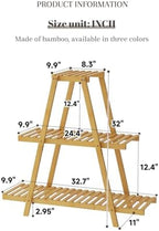 STDDRE Plant Stand For Indoor Outdoor Tiered Plant Shelf 3 Tier 8 Potted Bamboo Flower Holder Ladder Rack For Multiple Triangle Table Plant Pot Stand (Natural) - Image 7