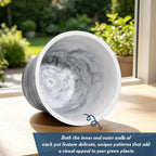 8 Inch Marble Resin Plant Pot with Drainage Hole cone Decor Flower Planter - Image 6