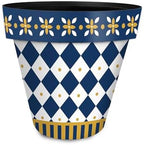 Briarwood Lane Everyday Planter 14" x 15" x 15" Blue and Gold Large Planter by BriarwoodLane