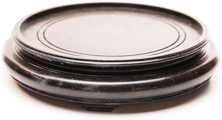Lawrence & Scott Handcrafted Rosewood Round Pedestal Vase Stand (5 1/2 inch) (Pack of 2) by Unknown