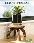 2 Pcs Short Plant Stand Small Wood Plant Stool for Indoor Plants - Image 7
