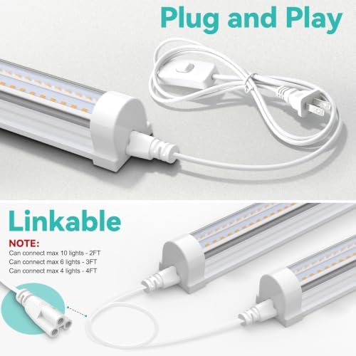 JESLED 2FT Grow Lights, 5000K Full Spectrum Sunlight White, V-Shaped Beam - Image 6