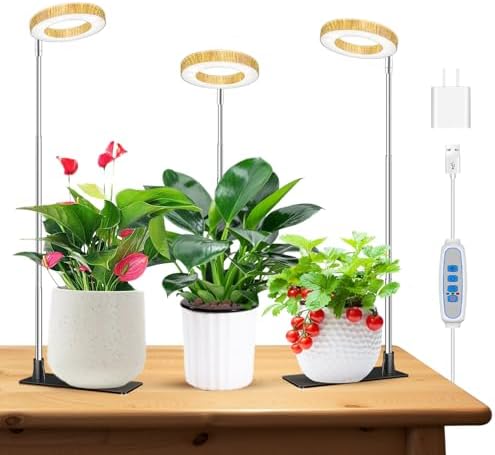 Kullsinss 3.5in Halo Plant Lights for Indoor Growing, 48 LEDs Full Spectrum by HOME