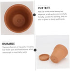 Red Clay Succulent Plant Pots with Saucers 8x8cm Terracotta Containers Set of 5 for Indoor Outdoor Gardening Decorative Flower Planters with Drainage - Image 3