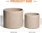 8 Inch Resin Plant Pots with Drainage Hole Round Decorative Flower Planter - Image 2