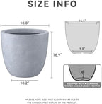 Kante Blue Gray Concrete Planter 18" Dia All-Weather Round Large Pot - Image 4