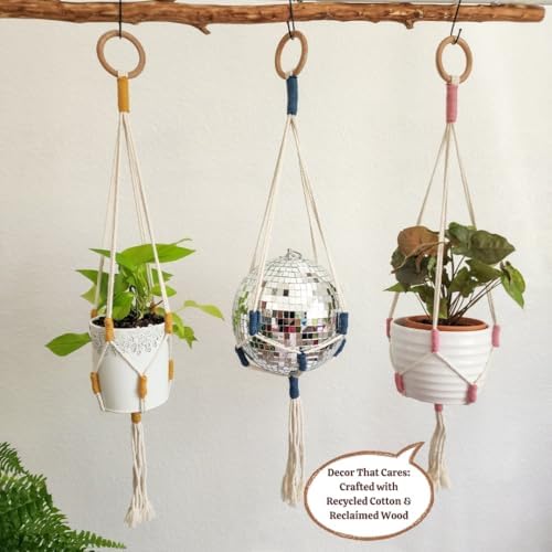 Handmade By Uruba Color Block Plant Hangers (Cozy Oasis) - Image 5