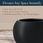 KUTE NEST 12" Dia - Premium Globo Fiberstone Round Patio Planter - Black - Image 6