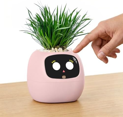 Ivy Interactive AI Desk Companion & Smart Plant Pet Indoor Planter Pink by PlantsIO