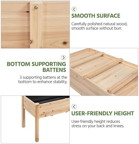 Yaheetech Raised Garden Bed 1Pcs Elevated Wood Planter Box Outdoor, Wood - Image 3