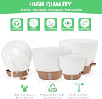 12" 10" 9" 8" Self Watering Pots with Water Level Indicator, Large Plastic Planters Set with Mesh Drainage Hole and Removable Saucer Reservoir, Big Flower Pot for Indoor Outdoor Plants - White - Image 5