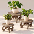 Threehoney 3 Pcs Wooden Plant Stand Indoor 8/9/11",Walnut Color,Low by Threehoney
