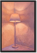 Cozy Lamp Oil Painting Style Wall Art, Black Framed Abstract Print by Unknown