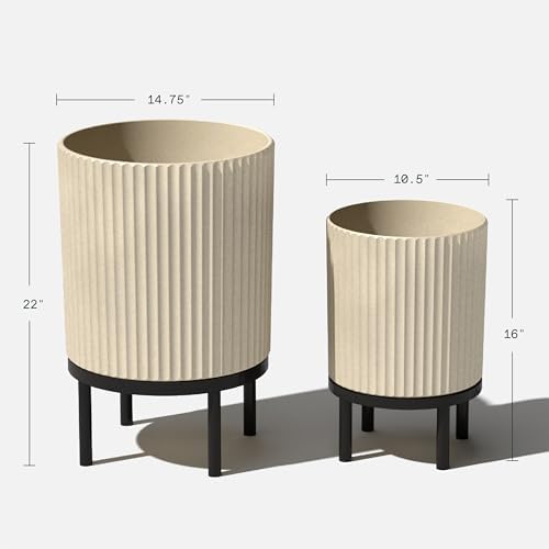 Veradek Demi Series Raised Duo Planters - Set of 2 Planters with Stands - Image 3