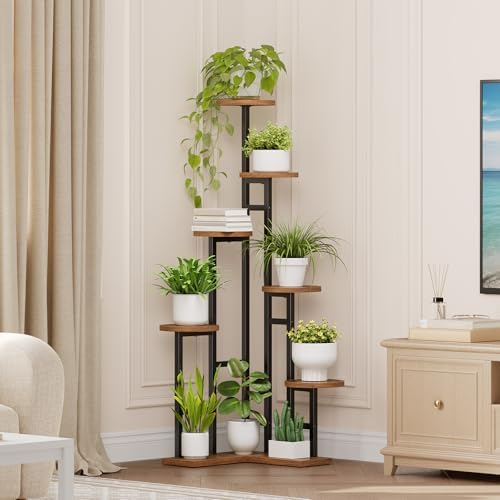 HOOBRO Corner Plant Stand Indoor, 7-Tier Plant Shelf for Indoor Plants - Image 2
