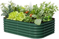 Vego garden Aluzinc Raised Garden Bed Kits, 17" Tall 6 in 1 Modular Metal Raised Planter Bed for Vegetables Flowers Patio Ground Planter Box-British Green by Unknown