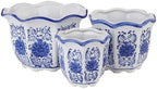 Chinoiserie Décor Planters, Ceramic Flower Pots with Drainage, Set of 3 by HakkaGirl