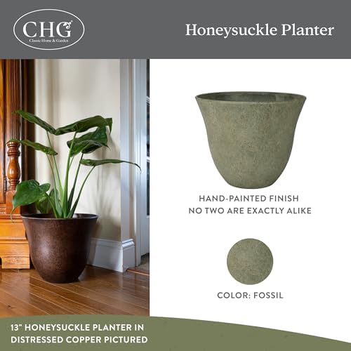 15" Honeysuckle Planter in Fossil - Image 2