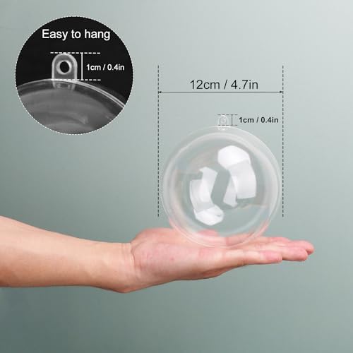 20 Pcs 4.72 Inch Clear Acrylic Fillable Balls, Christmas DIY Fillable Ornaments Balls, Acrylic Ornaments Ball for Christmas, Holidays, Weddings, Parties, and Home Decor - Image 2
