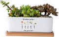 Personalized Birth Month Flower Plant Pot with Kids Names,Custom Grandma's Garden Ceramic Succulent Planter with Bamboo Tray Indoor Outdoor Home Decor Plants, for Mom Grandma,B3 by Uitwaieen