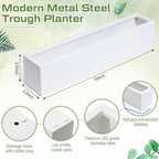 FillTouch 16.1 x 3.2 x 3.5 Inch 1 Pcs Long Rectangular Planter Box,White - Image 3