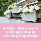 LaLaGreen Metal Rail Planter (11.2 in, 10 Pack) White Strawberry Flower Pot - Image 4