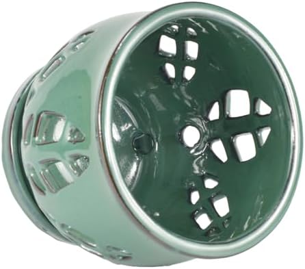 W&W Orchid Pot with Holes and Saucer for Repotting, Green, 6.5" - Image 4