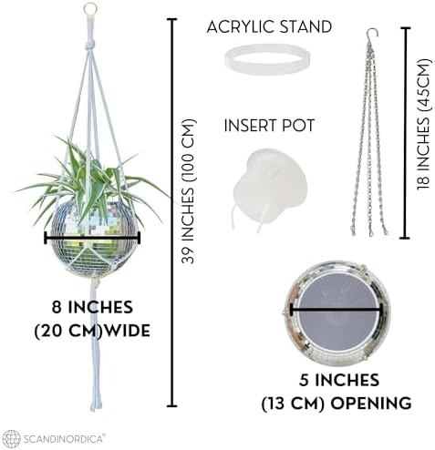 SCANDINORDICA Disco Ball Planter, Value Package, 8-inch Silver - Image 3