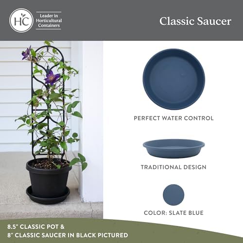 The HC Companies Classic Round Planter Pot, 17.5 Inch, Slate Blue, 2-Pack - Image 2