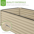 Best Choice Products 8x4x2ft Outdoor Metal Raised Garden Bed, Deep Root Planter Box for Vegetables, Herbs & Flowers, 478-Gallon Capacity, 100% Non Toxic Materials - Beige - Image 6