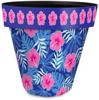 Briarwood Lane Summer Planter 14" x 15" x 15" Pink and Blue Tropical Large for Summer Planter by BriarwoodLane