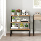 23.6" Wide Plant Stand Indoor, 3-Tier Modern Plant Ladder Shelf Corner Flower Pot Holder Organizer for Living Room Balcony Garden, Rustic Brown - Image 4