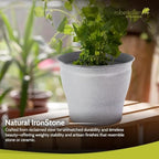 Headwind Natural Ironstone Timberline - 14" Pearl White Decorative Planter for Outdoor Pots for Plants – Modern Indoor Plant Pots, Large & Small Planters for Indoor Plants by Robert Allen 2-Pack - Image 4