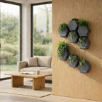 10" Height Wall Planter | Eco-Friendly, Durable, Lightweight | Indoor/Outdoor Use, All-Weather, Contemporary Design by Brazilian Artisans - Black by Ecobo
