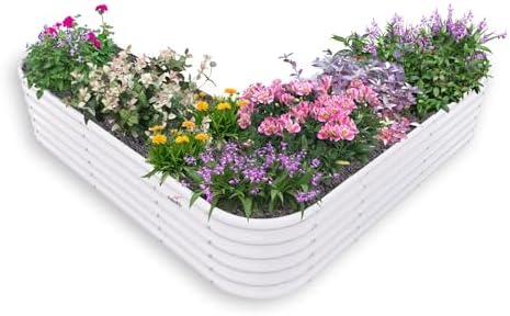 Anleolife 81x81x18in Heart-Shaped Raised Garden Bed, Antique White by AAnleolife